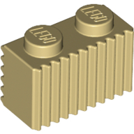 Lego kostka (kostička) 1x2 vroubkovaná, béžová (287705, 4240223, 4278250, 4655900)